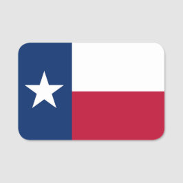 Patriotic namn bricka med flagga i Texas Namnbricka