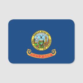 Patriotic namn bricka med flagga Idaho, Förenta st Namnbricka