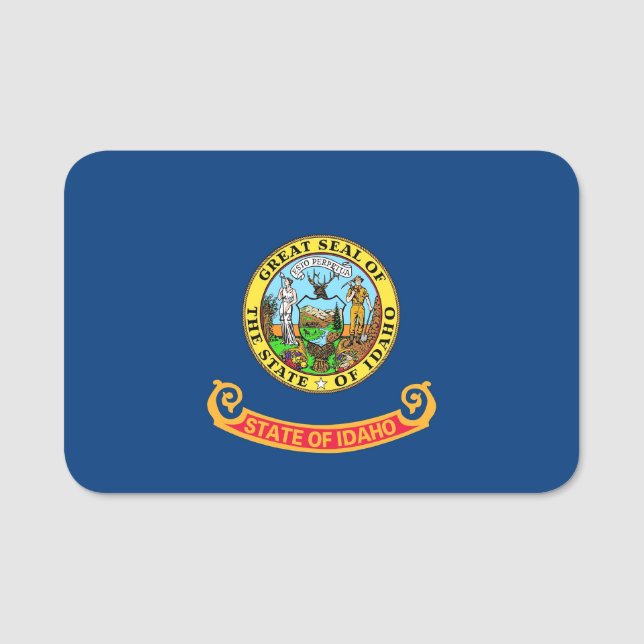 Patriotic namn bricka med flagga Idaho, Förenta st Namnbricka (Framsida)