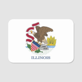 Patriotic namn bricka med flagga Illinois, USA Namnbricka