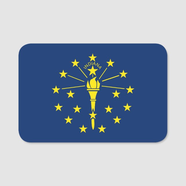 Patriotic namn bricka med flagga Indiana, Förenta  Namnbricka (Framsida)