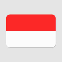 Patriotic namn bricka med flagga Indonesien