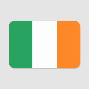 Patriotic namn bricka med flagga Irland Namnbricka