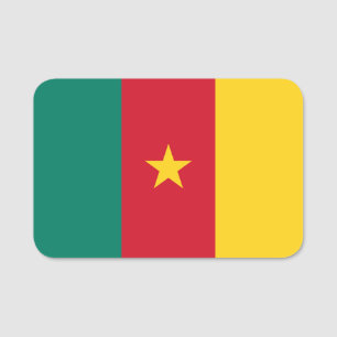 Patriotic namn bricka med flagga Kamerun Namnbricka