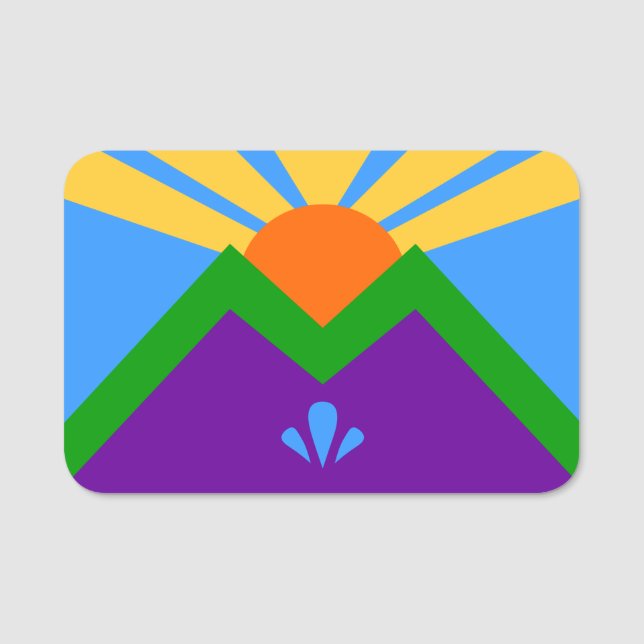 Patriotic namn bricka med flagga Manitou Vår Namnbricka (Framsida)