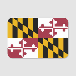 Patriotic namn bricka med flagga Maryland, USA Namnbricka
