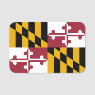 Patriotic namn bricka med flagga Maryland, USA Namnbricka