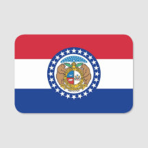 Patriotic namn bricka med flagga Missouri