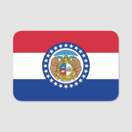Patriotic namn bricka med flagga Missouri Namnbricka