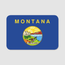 Patriotic namn bricka med flagga Montana