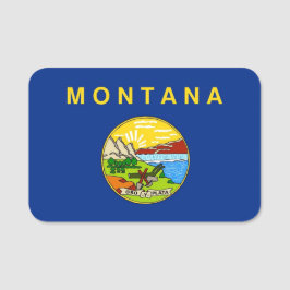 Patriotic namn bricka med flagga Montana Namnbricka