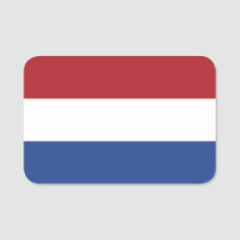 Patriotic namn bricka med flagga Nederländerna Namnbricka
