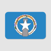 Patriotic namn bricka med flagga Nordmariana