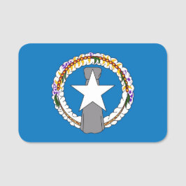 Patriotic namn bricka med flagga Nordmariana Namnbricka