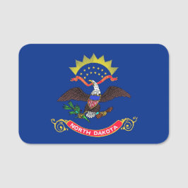 Patriotic namn bricka med flagga North Dakota Namnbricka