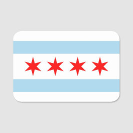 Patriotic namn bricka med flagga of Chicago City,  Namnbricka