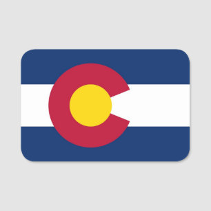Patriotic namn bricka med flagga of Colorado, USA Namnbricka