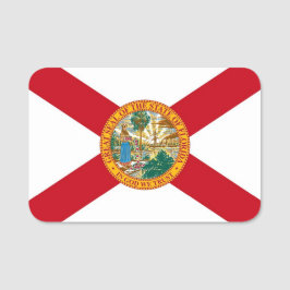 Patriotic namn bricka med flagga of Florida, USA Namnbricka