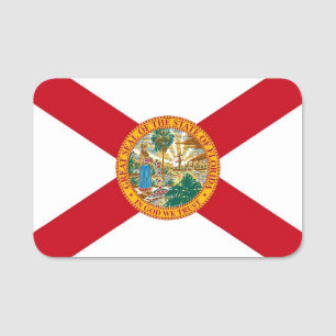 Patriotic namn bricka med flagga of Florida, USA Namnbricka