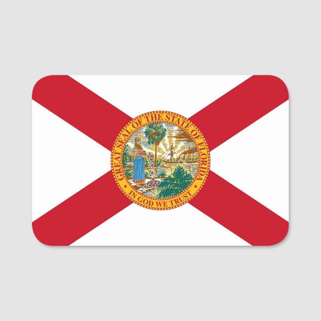 Patriotic namn bricka med flagga of Florida, USA Namnbricka (Framsida)