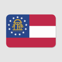 Patriotic namn bricka med flagga of Georgia, USA