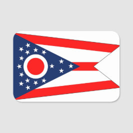 Patriotic namn bricka med flagga Ohio Namnbricka