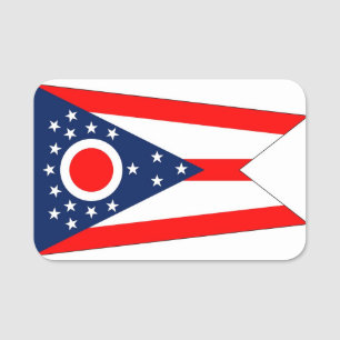 Patriotic namn bricka med flagga Ohio Namnbricka