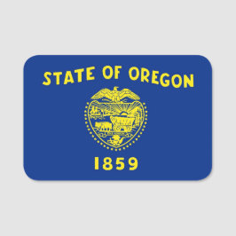 Patriotic namn bricka med flagga Oregon Namnbricka