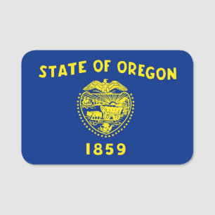 Patriotic namn bricka med flagga Oregon Namnbricka