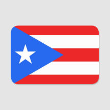 Patriotic namn bricka med flagga Puerto Rico