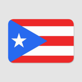 Patriotic namn bricka med flagga Puerto Rico Namnbricka