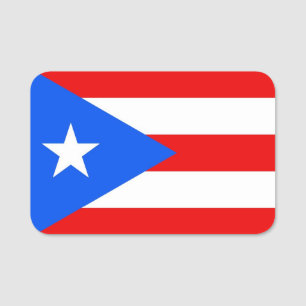Patriotic namn bricka med flagga Puerto Rico Namnbricka