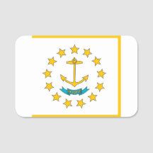 Patriotic namn bricka med flagga Rhode island