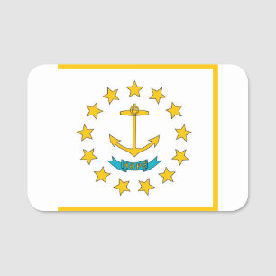 Patriotic namn bricka med flagga Rhode island Namnbricka