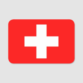 Patriotic namn bricka med flagga Schweiz Namnbricka