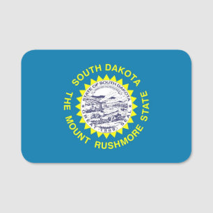 Patriotic namn bricka med flagga South Dakota Namnbricka