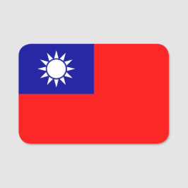 Patriotic namn bricka med flagga Taiwan Namnbricka