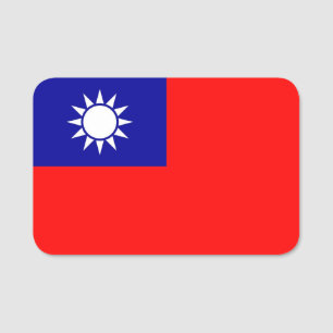 Patriotic namn bricka med flagga Taiwan Namnbricka