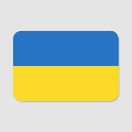 Patriotic namn bricka med flagga Ukraina Namnbricka