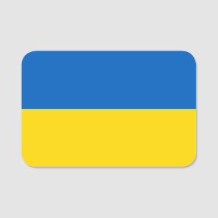 Patriotic namn bricka med flagga Ukraina Namnbricka
