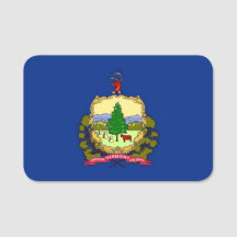 Patriotic namn bricka med flagga Vermont