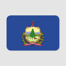 Patriotic namn bricka med flagga Vermont Namnbricka