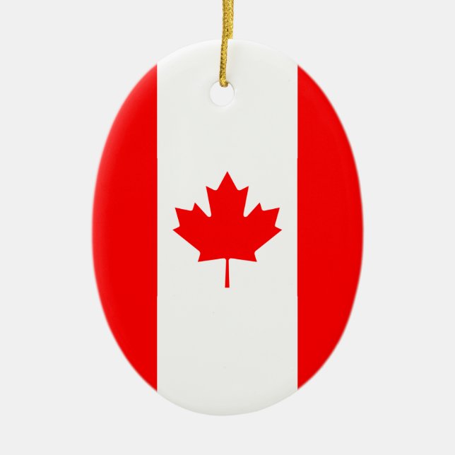 Patriotic National Flagga of CANADA Julgransprydnad Keramik (Framsidan)