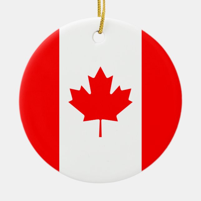 Patriotic National Flagga of CANADA Julgransprydnad Keramik (Framsidan)