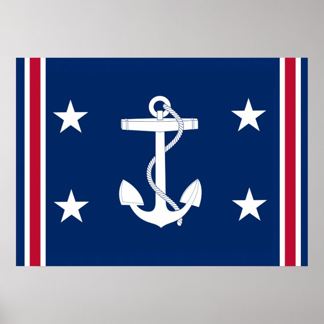 Patriotic Nautical Anchor Flagga Poster (Framsidan)