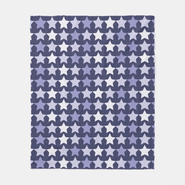 Patriotic Navy Blue Stars Fleecefilt (Framsidan)