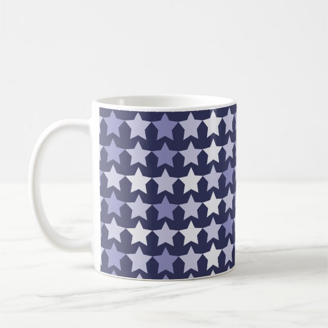 Patriotic Navy Blue Stars Kaffemugg (Vänster)