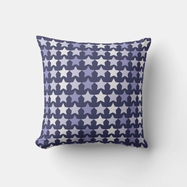 Patriotic Navy Blue Stars Kudde (Framsida)