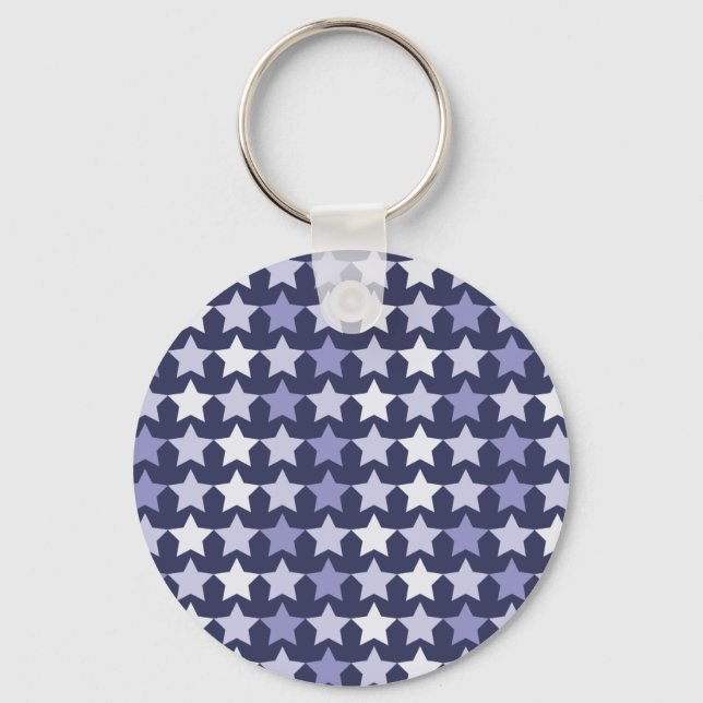 Patriotic Navy Blue Stars Nyckelring (Framsida)