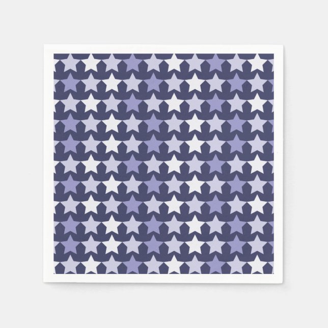 Patriotic Navy Blue Stars Pappersservett (Framsidan)